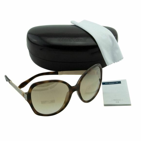 New Roberto Cavalli Women Oversized Havana Brown Snake Sunglasses RC649S-52L - Picture 8 of 8